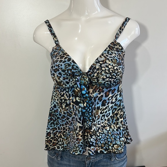 MAXIN OF HOLLYWOOD LEOPY PRINT TANKINI IN SIZE small - Picture 2 of 5